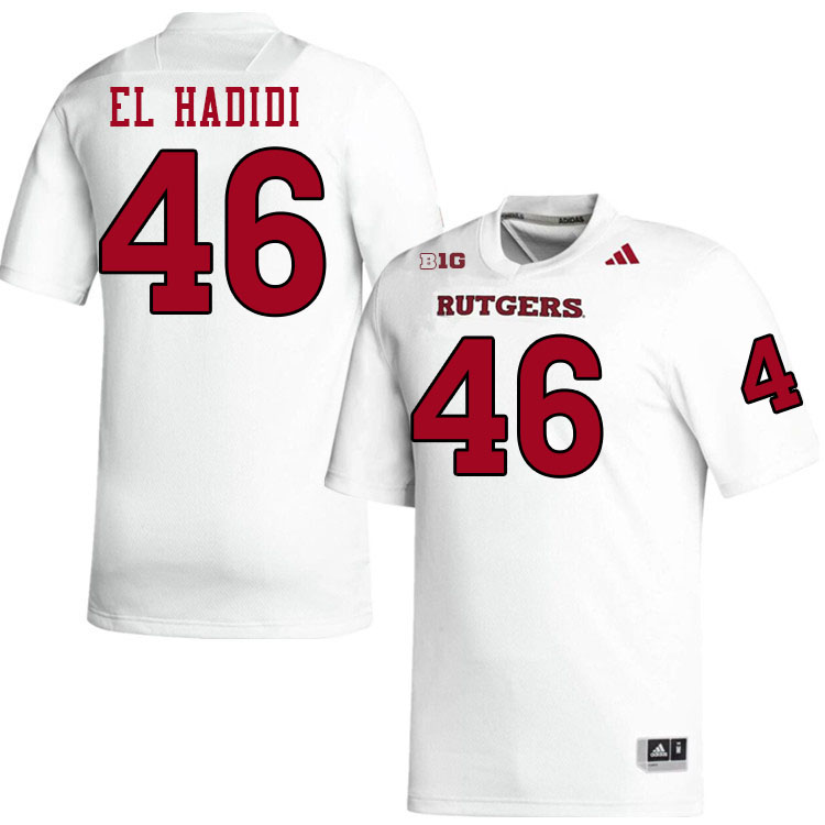 Men #46 Sammy El Hadidi Rutgers Scarlet Knights 2024 College Football Jerseys Stitched-White